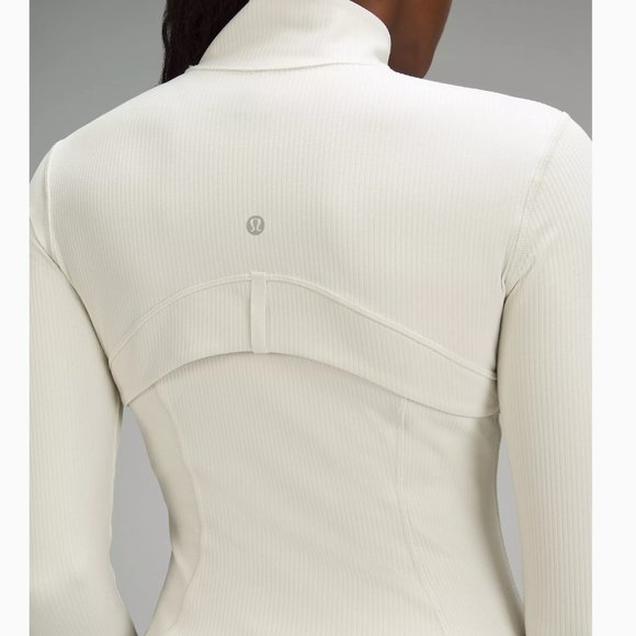 Lululemon Cropped Define Jacket Ribbed Nulu-Bone Radiate Transparent Foil-NWT - Picture 2 of 8